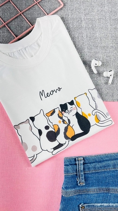 T-shirt ribana canelada Meow - comprar online