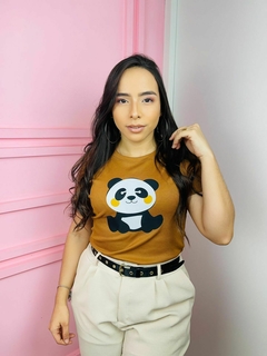 T-shirt Canelada Panda- caramelo