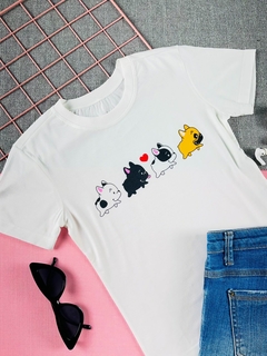 T-shirt ribana canelada Dogs Love - comprar online