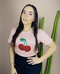 T-shirt Canelada Cherry -Salmão - comprar online