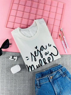 T-shirt ribana canelada Seja a mulher da sua vida - comprar online