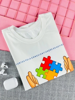 T-shirt ribana canelada Juntos pela conscientização do Autismo - comprar online