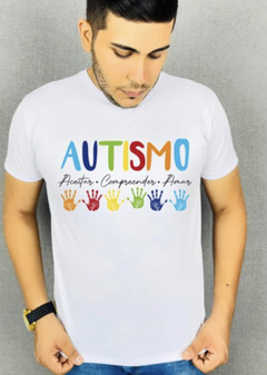 T-shirt Masculina Canelada Autismo (Aceitar, Compreender, Amar)