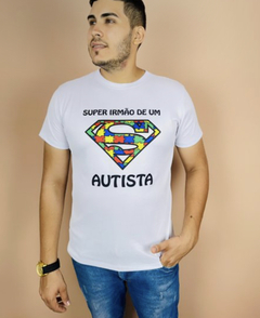 T-shirt Masculina Canelada Super irmão de um Autista