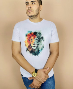 T-shirt Masculina Canelada Leão da tribo de Judá