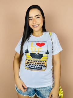 T-shirt Canelada Love máquina de datilografar