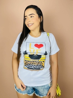 T-shirt Canelada Love máquina de datilografar na internet