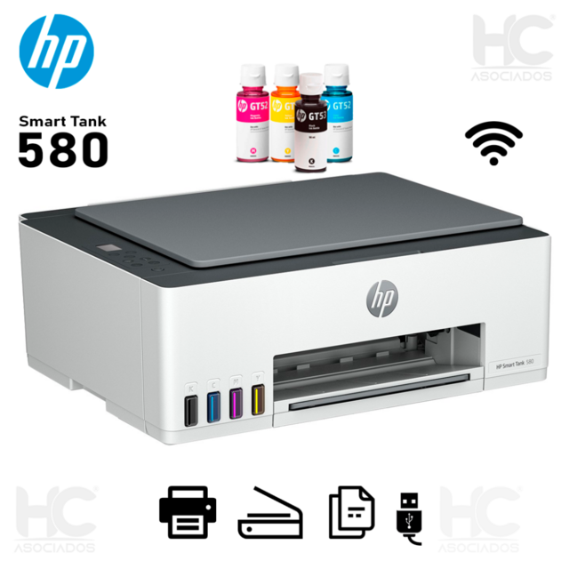 IMPRESORA MULTIFUNCION HP SMART TANK 580 AIO PINTER WIFI