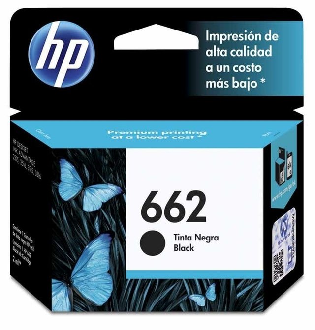 Cartucho Negro HP 662 Original Negro