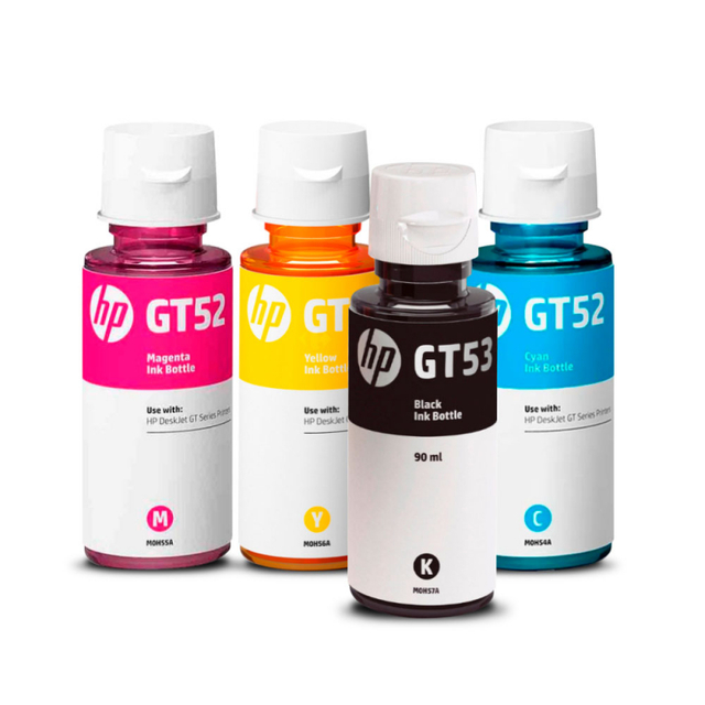 Tinta Hp Gt52 Cian, Magenta, Amarillo Original M0h54al Deskjet Gt 5820 8000 Pag Tienda Oficial Hp