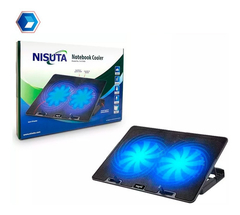 Base Notebook Nisuta Ns-cn84 2 Fan Luz Reclinable Hasta 17'