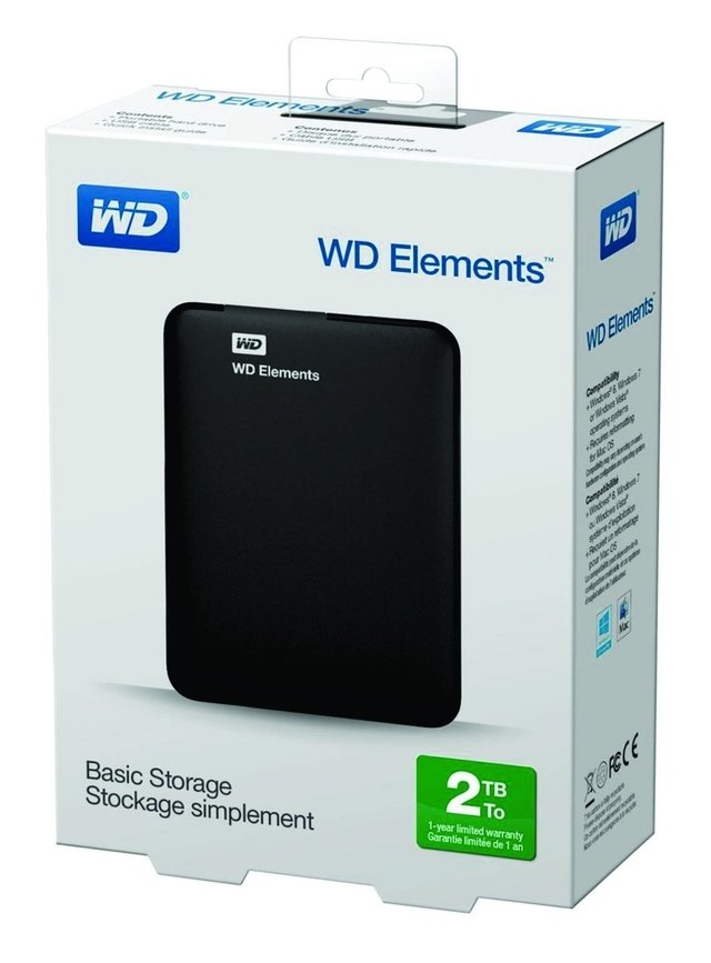 Disco Rígido Portátil Western Digital Elements Externo 2tb Usb 3.0 - comprar online