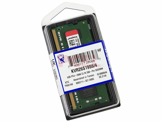 MEMORIA SODIMM DDR4 4GB KINGSTON 2666MHZ CL19 KVR