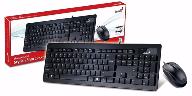 Kit Teclado Y Mouse Slimstar C130 Genius Usb Con Cable