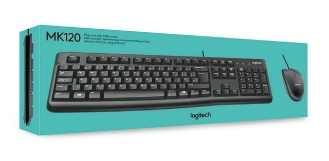 Combo Logitech Teclado Y Mouse Mk120 Black 920-004428