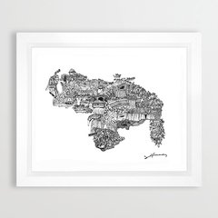 Mapa de Venezuela enmarcado 60x40 - comprar online