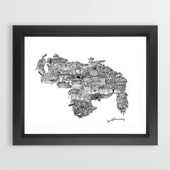 Mapa de Venezuela enmarcado 60x40