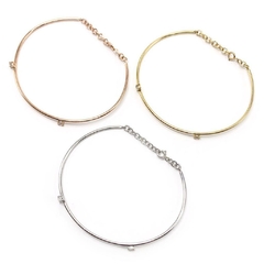 Pulseira Bracelete com Topázio Branco - La Chica de Oro