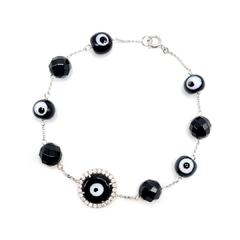 Pulseira Murano olho grego com safira branca - comprar online