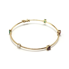 Pulseira Bracelete Palito mix gemas - La Chica de Oro