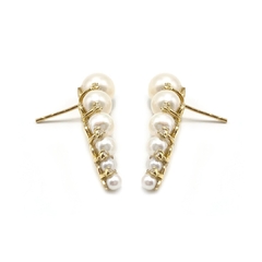 Ear cuff pérola com brilhantes - comprar online