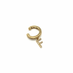 Piercing letra F topázio branco - comprar online