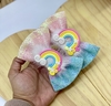 Lacinho Bia Lonita flocada candy com arco íris 