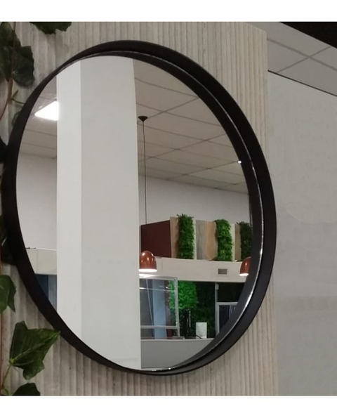 Espejo circular marco hierro NEGRO 80 cm