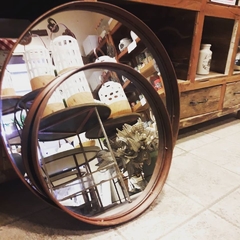 Espejo circular marco hierro OXIDO 45 cm - comprar online