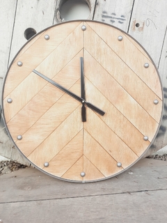 Reloj 40 cm MADERA CLARA/HIERRO