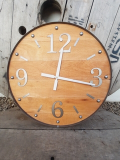 Reloj 40 cm madera / hierro INDUSTRIAL