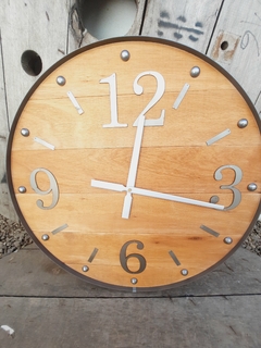 Reloj 60 cm madera / hierro INDUSTRIAL