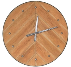 Reloj 40 cm MADERA CLARA/HIERRO - comprar online