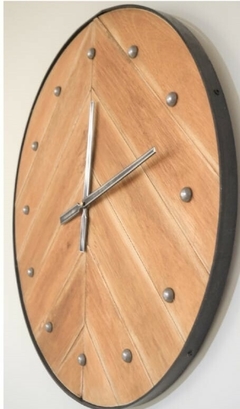 Reloj 40 cm MADERA CLARA/HIERRO en internet