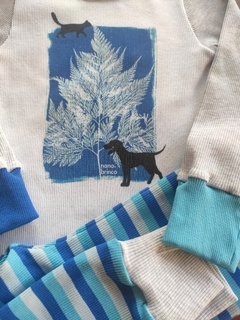 Pijama Canelado Quero Arte lá em casa infantil Blues cianotípico - comprar online