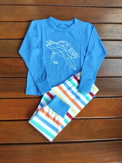 Pijama longo meia estação infantil Flutuando com a Tartaruga - comprar online