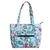 Frente de uma bolsa sacola feminina grande colorida floral com alça de ombro