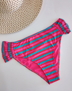 Bikini con frunces rayas (30526)