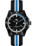 RELOJ LACOSTE MOD: 2010699 CAJA NEGRA CORREA TELA NEGRO DETALLES EN BLANCO Y AZUL