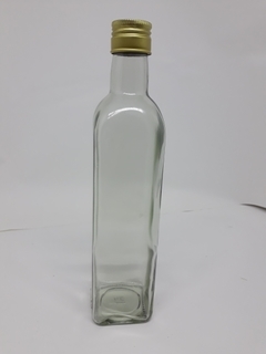Garrafa de vidro tipo azeite 500 ml tampa metal