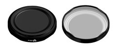 Tampa metal para potes de vidro diâmetro 0,63 e 0,74mm na cor preta
