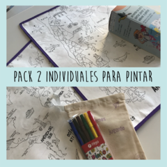 INDIVIDUALES PARA PINTAR Y LAVAR "MUNDO + ARGENTINA" - comprar online