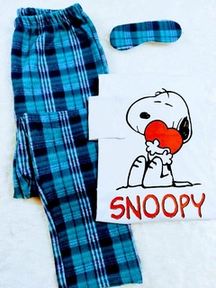 Pijama Feminino Longo Snoopy com Calça em Soft