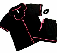 Pijama Americano Curto Black/Pink - loja online