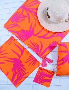 Canga de Praia Sunset (laranja com pink) - comprar online