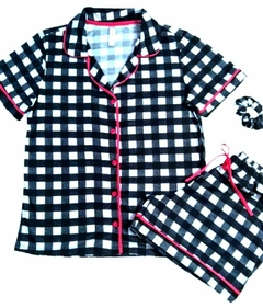 Pijama Americano Curto Xadrez Minimalista - comprar online