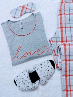 Pijama Feminino Longo Love com Calça em Soft - Annafour