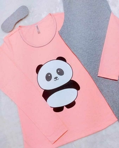 Pijama Feminino Longo estampa Panda na internet