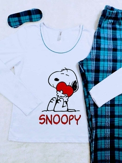 Imagem do Pijama Feminino Longo Snoopy com Calça em Soft