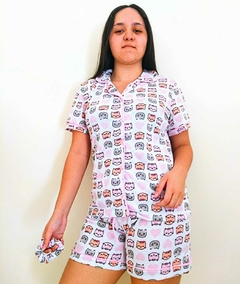 Pijama Americano Gatinho Manga Curta na internet